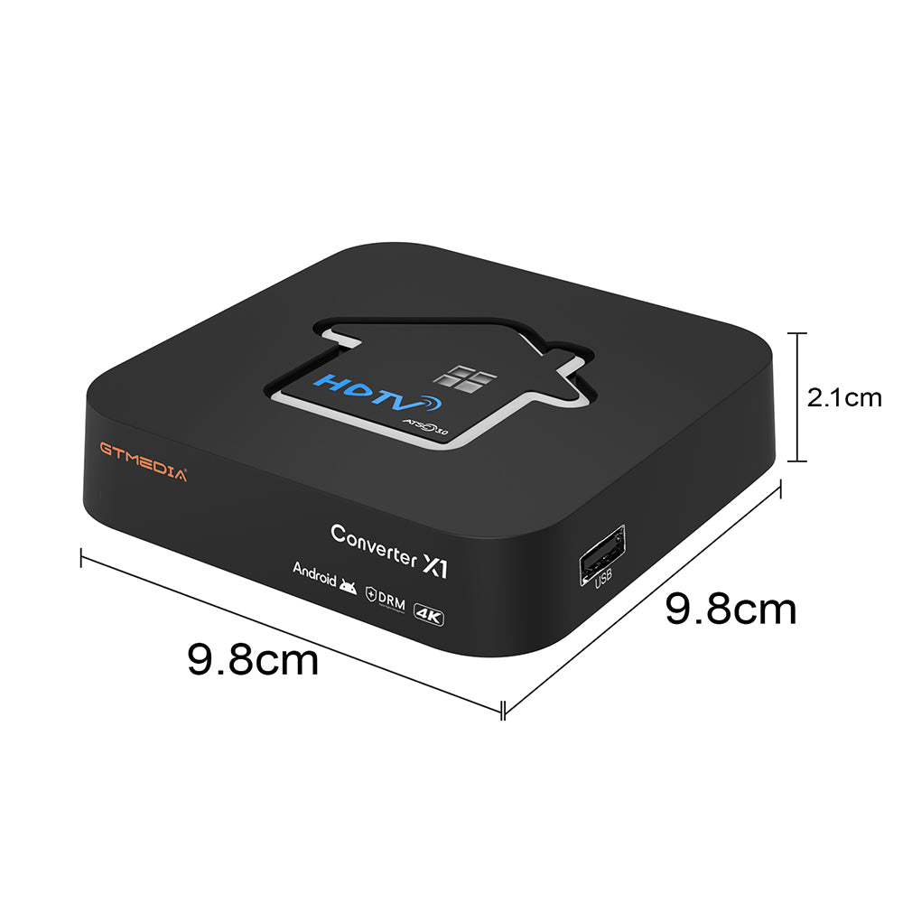 GTmedia Converter X1 Android TV Box ATSC3.0 - size