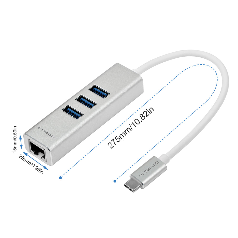 GC615 USB3.1 C/M TO 3USB3.0+RJ45（10/100/1000M） (FREE SHIPPING)