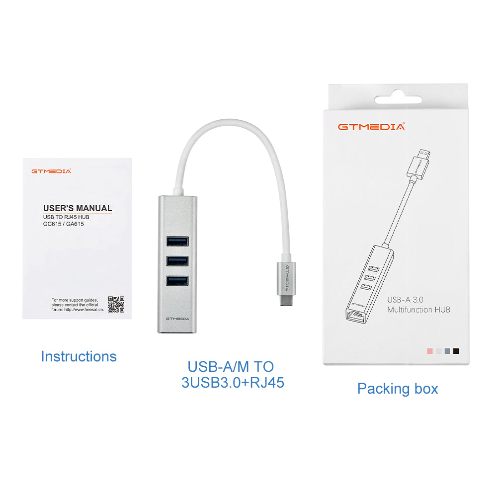 GC615 USB3.1 C/M TO 3USB3.0+RJ45（10/100/1000M） (FREE SHIPPING)